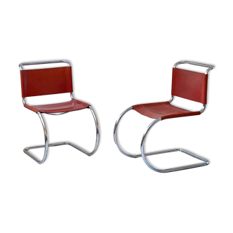 Pair of chairs MR 10 design Ludwig Mies Van Der Rohe vintage edition 90s