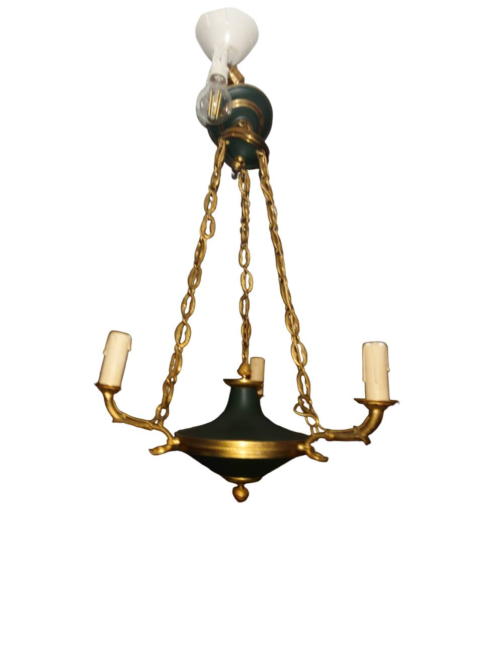 3-branched empire chandelier in bronze