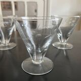 11 old engraved glasses