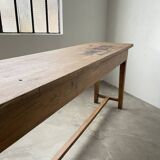 Solid oak work table console 220cm