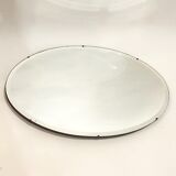 Beveled oval mirror
