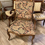 Louis XV style walnut armchair