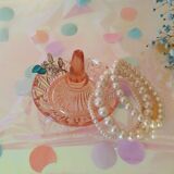 Old pink glass baguier