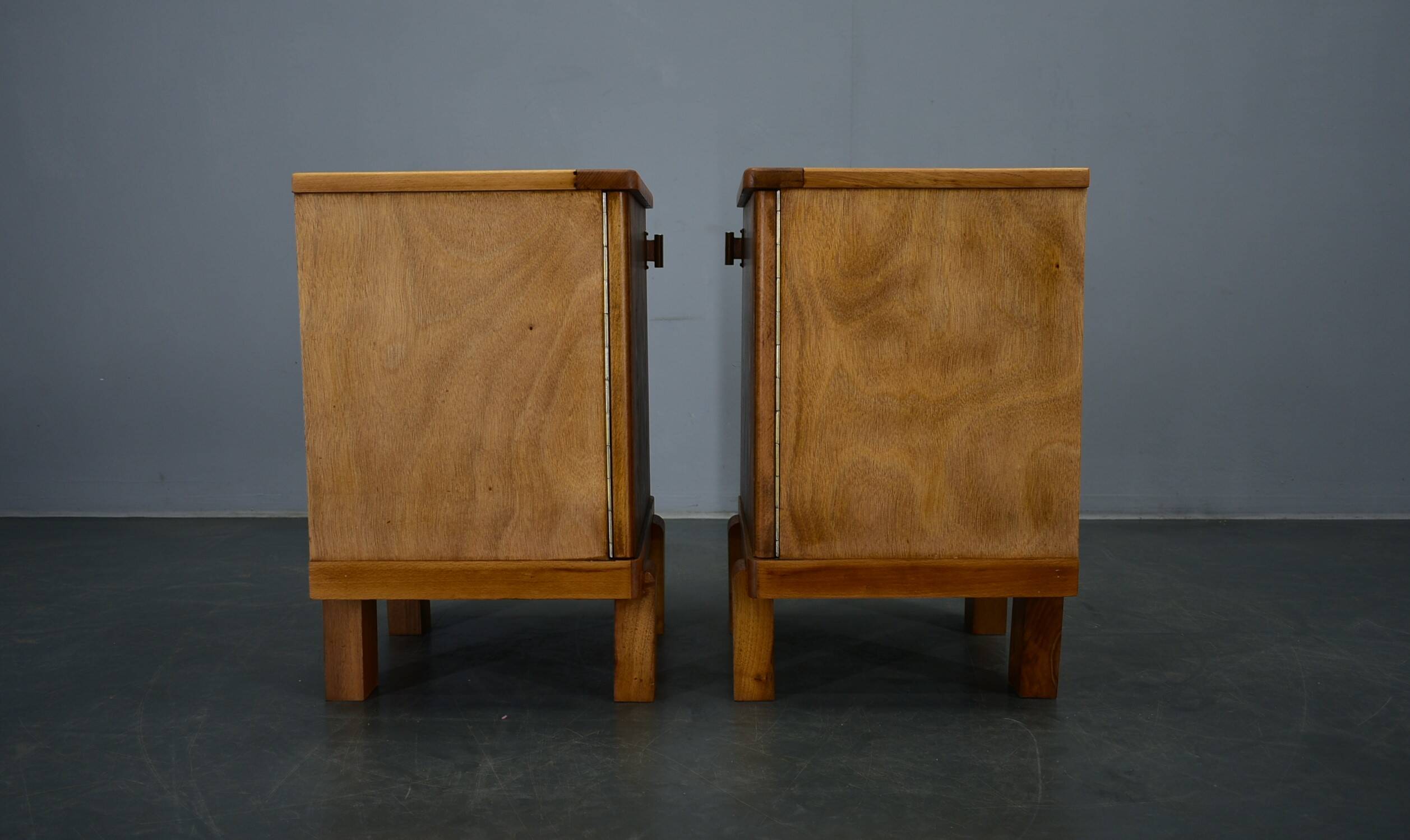1935s pair of rare Art Deco bedside tables, Czechoslovakia