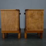 1935s pair of rare Art Deco bedside tables, Czechoslovakia