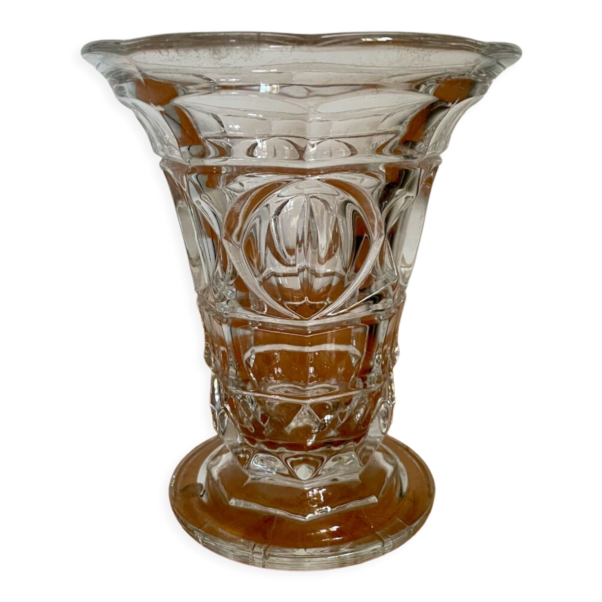 Vintage crystal glass vase 1960 1970