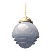 Suspension opaline bleu moucheté