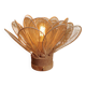 Flower table lamp made of rattan petals and gold mesh