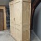 Antique wardrobe, kitchen cabinet, pinewood, creamy white