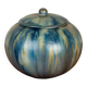 Blue glazed stoneware pot, Art Deco period, Roger Guerin