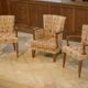 Set of 2 Bridge armchairs and one armchair attributed to Jules Leleu from the 1930s.