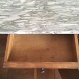 Table de chevet Louis Philippe avec marbre