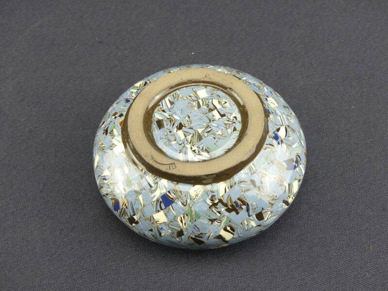 Gerbino, Vallauris, blue ashtray in mosaic earth