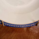 Lot 6 Deep Plates Limoges Porcelain Blue Gold Betoule & Legrand France