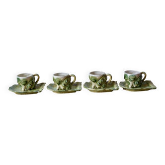 Vintage tea service in glazed ceramic - shape of conchs or shells