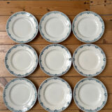 Set of 9 antique flat plates