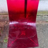 Pair of Foschia Plexiglas red designer chairs