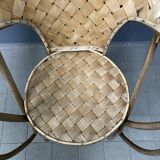 Braided folk art wooden armchair