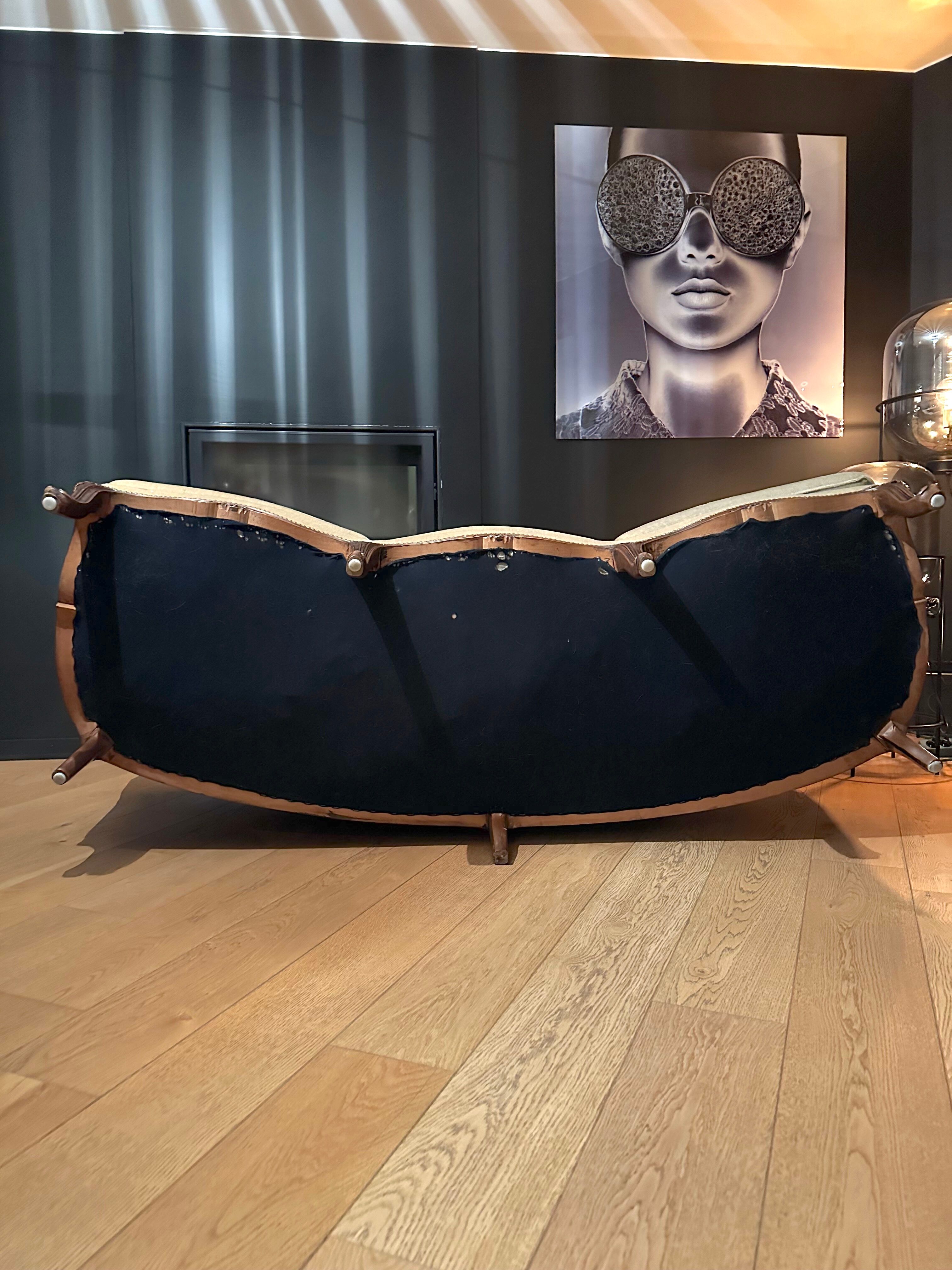 Louis XV velvet sofa from Genoa