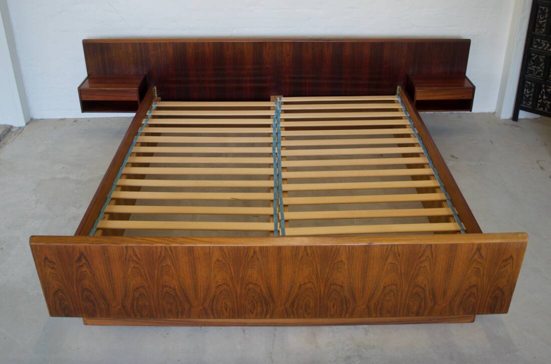 Danish Rosewood Bed By Sannemans, 1970s.