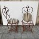 Pair of wrought iron chairs, Art Nouveau, early 20th century – France