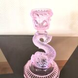 Vase en verre rose poisson koi design années 70