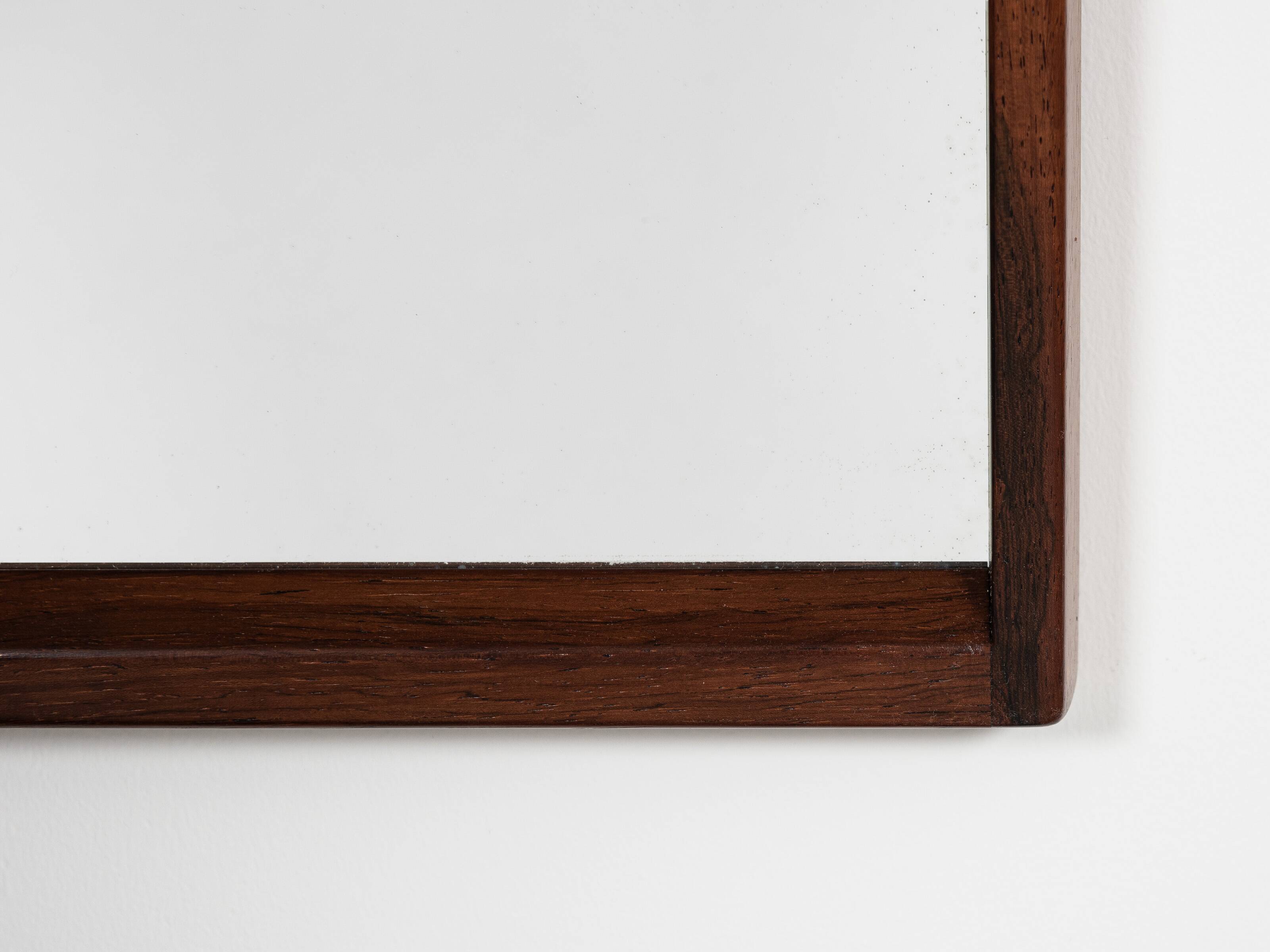 Danish set: mirror, bench, container in rosewood by Aksel Kjersgaard, 1960s