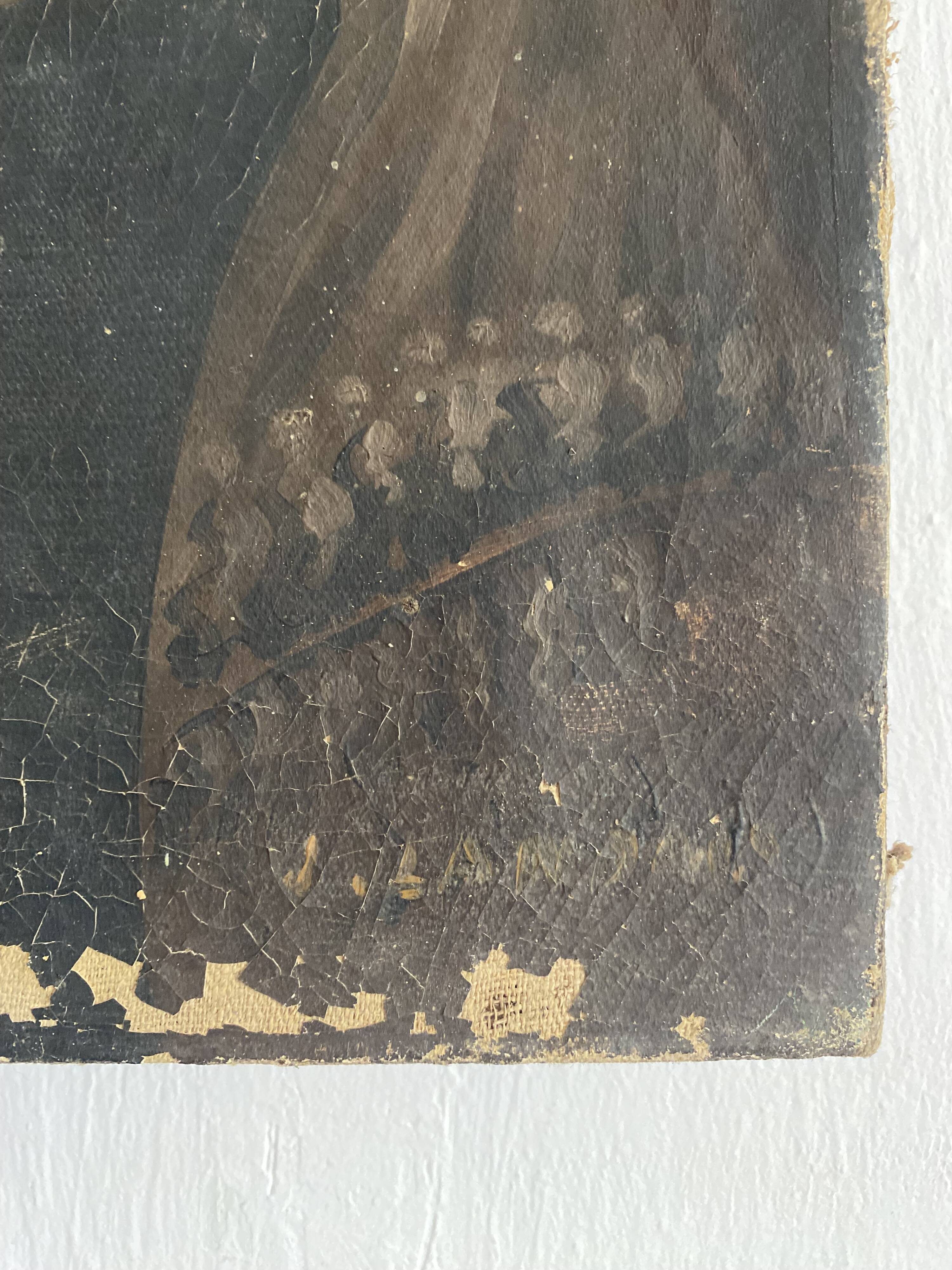 Portrait of a woman with a 19th century headdress