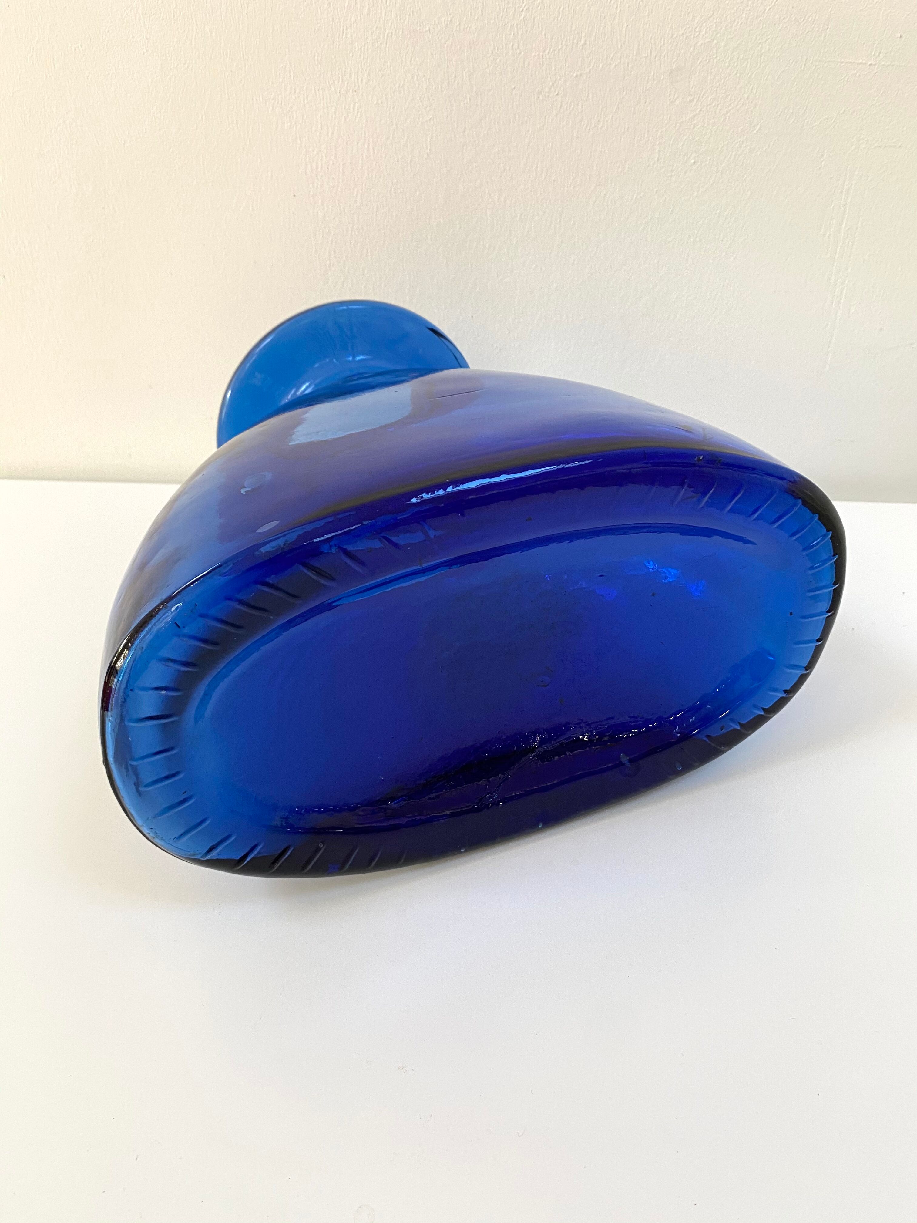 Vintage cobalt blue glass vase