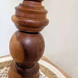 Turned solid wood candlestick