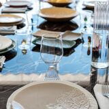 Blanca glossy grège m plates