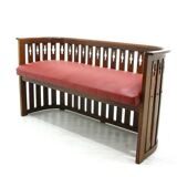 Vintage Viennese Oak Sofa and Armchair