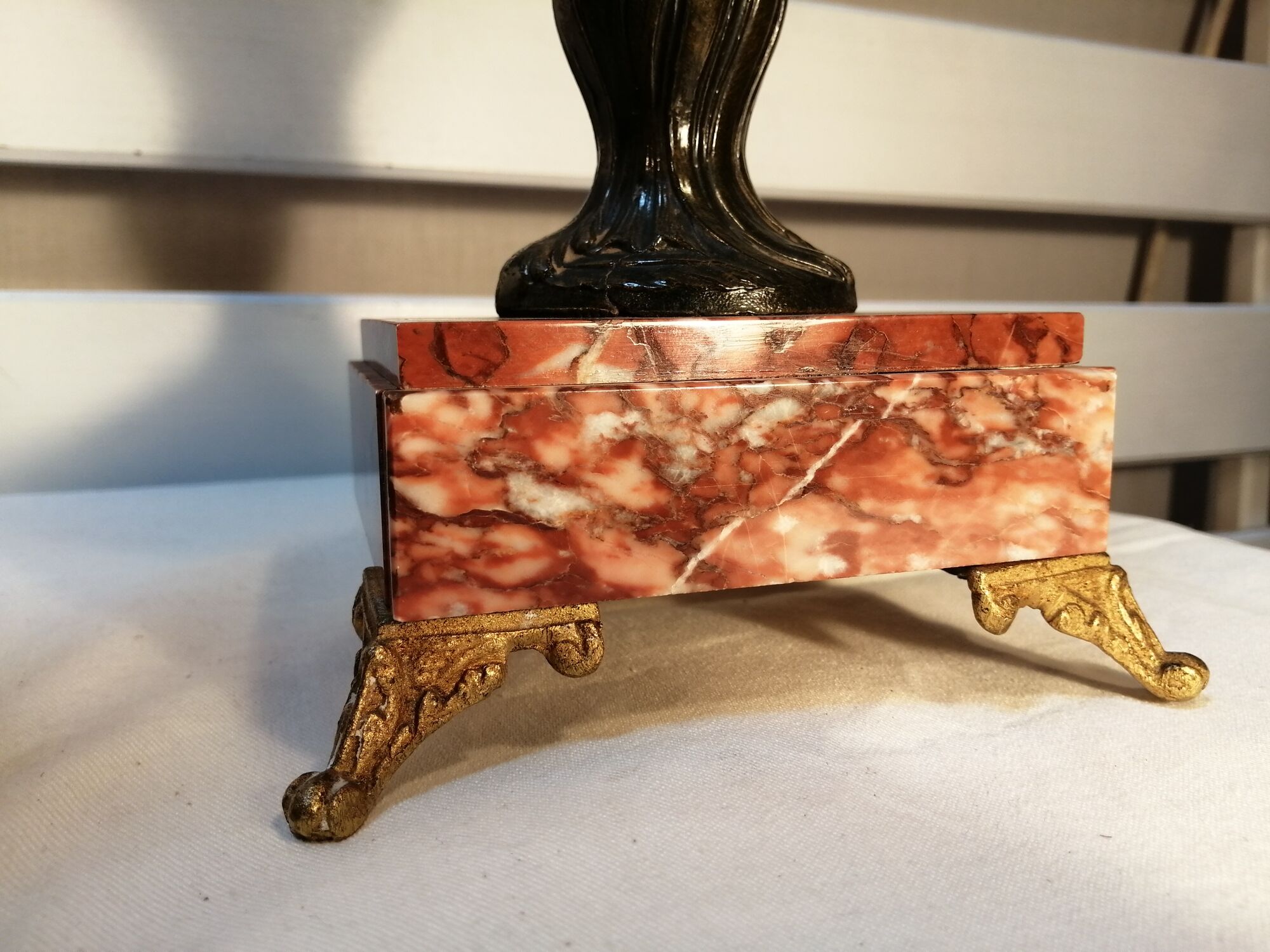 Marble and regulating fireplace trim - 1900s - Signed Charles Ruchot