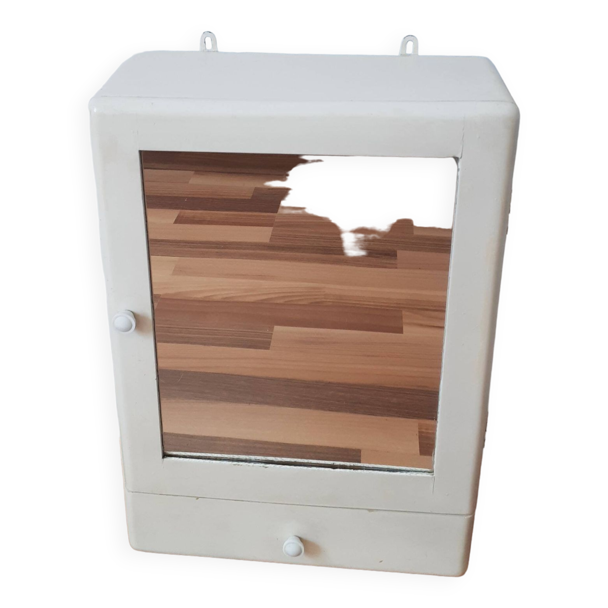 Toilet cabinet or medicine cabinet, vintage, with mirror, squirrel