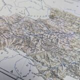 Map of Pyrénées-Orientales, 1889. Authentic Vintage.