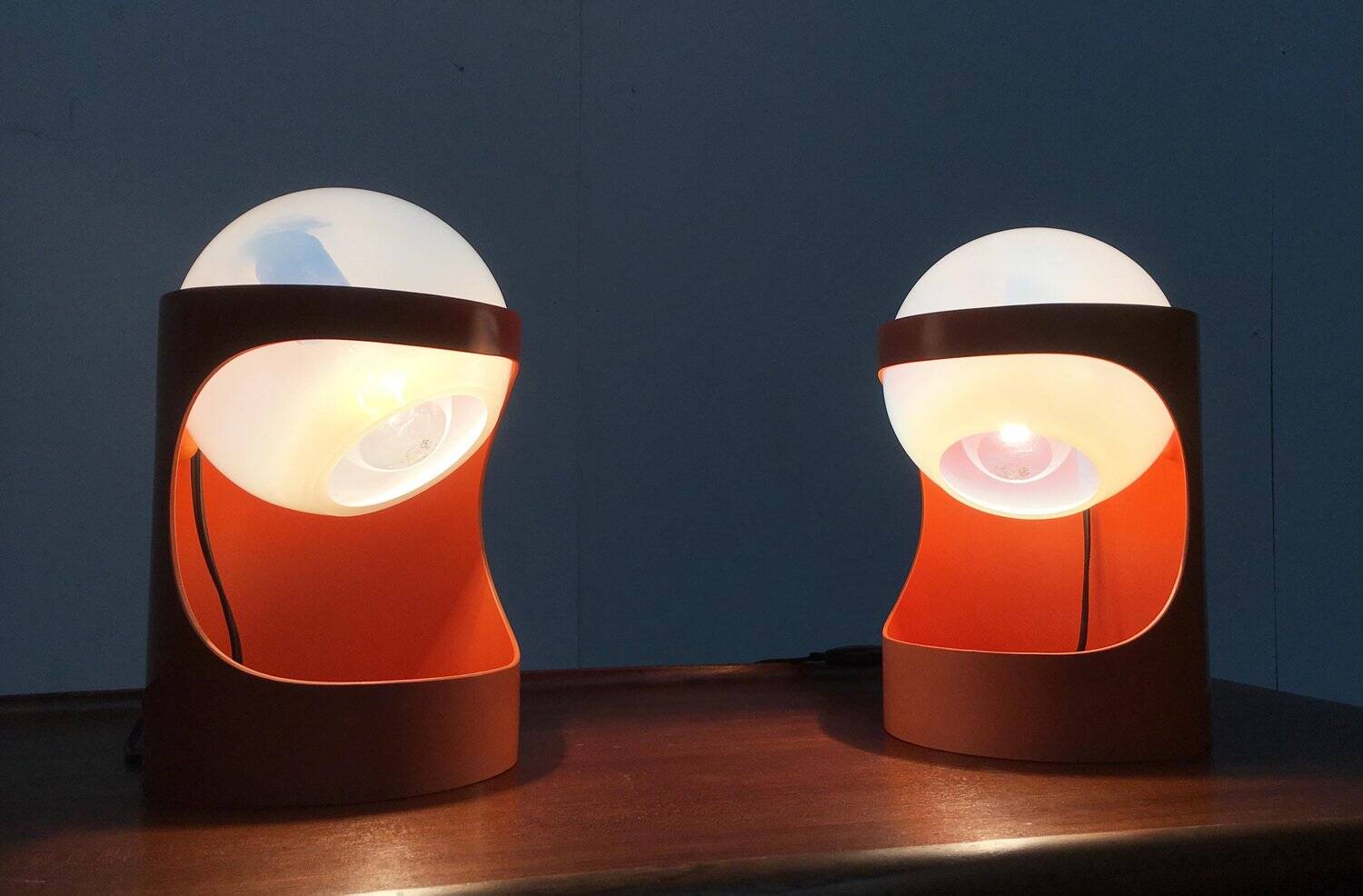 Mid-Century Swiss Space Age Guggerli L1 table lamp by Rosemarie & Rico Baltensweiler for Baltensweiler, set of 2