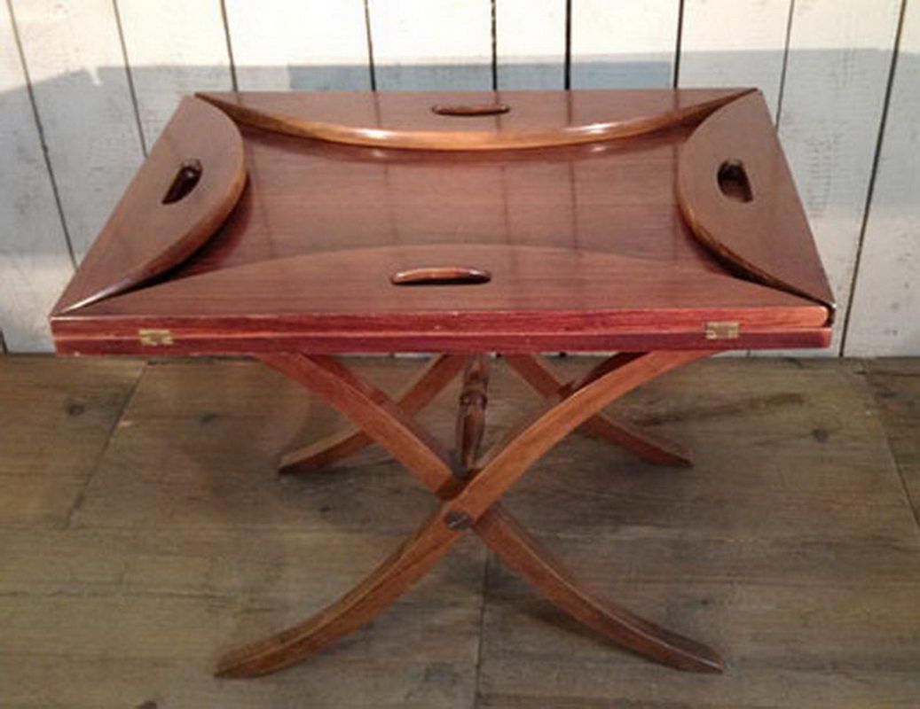 Mahogany folding boat table