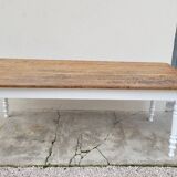 Rustic oak bistro farm table with louis philippe legs - 2m