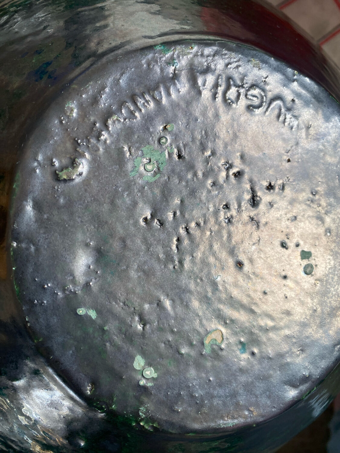 Vintage covered large pot in brutalist ceramic - Hungary