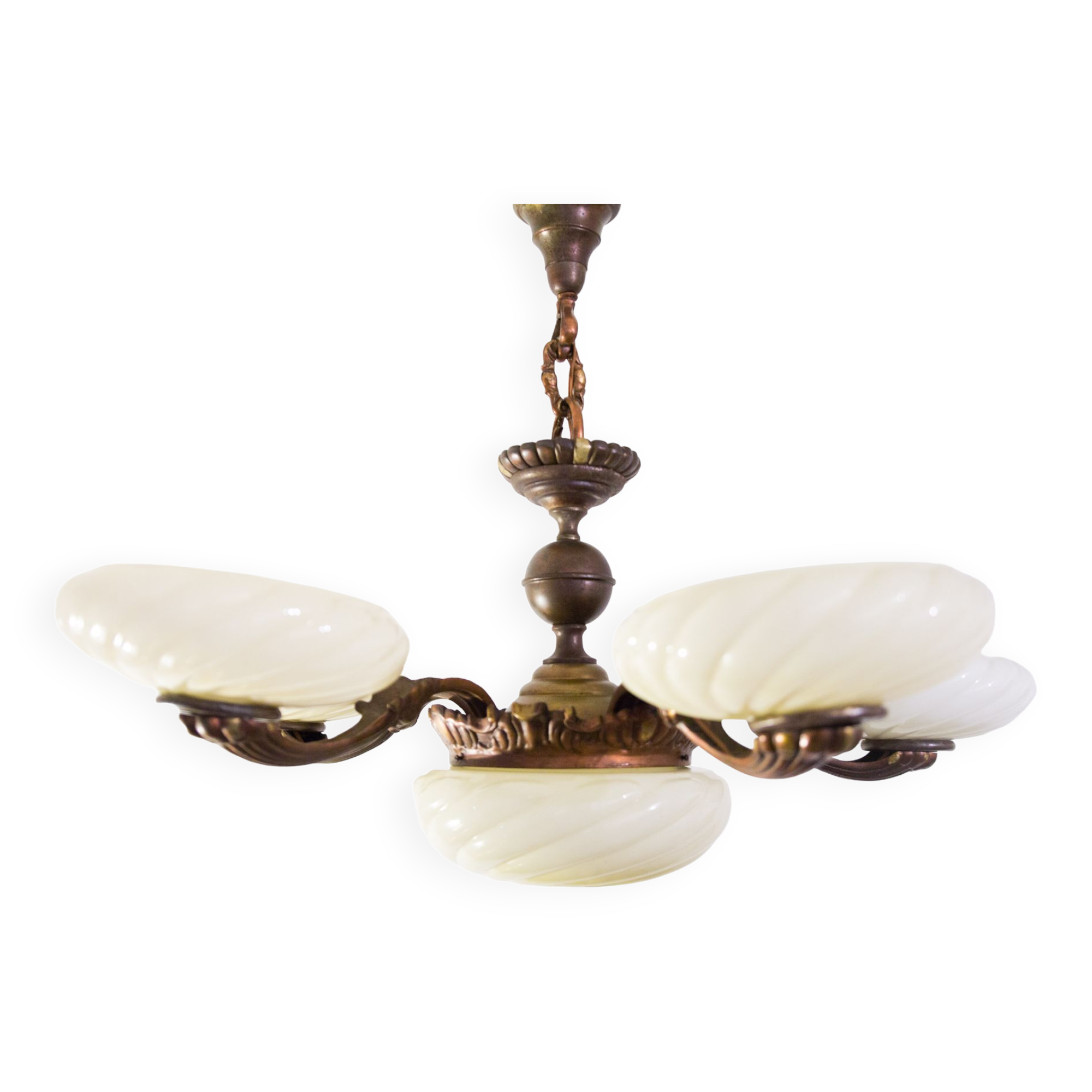 Antique center bowl chandelier