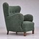1960s, Danish armchair, original condition, furniture fabric, beech wood legs.