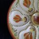 Assiette à huîtres hb henriot quimper grès 23 cm décor floral breton