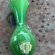 Vase in green opaline and vintage blown glass