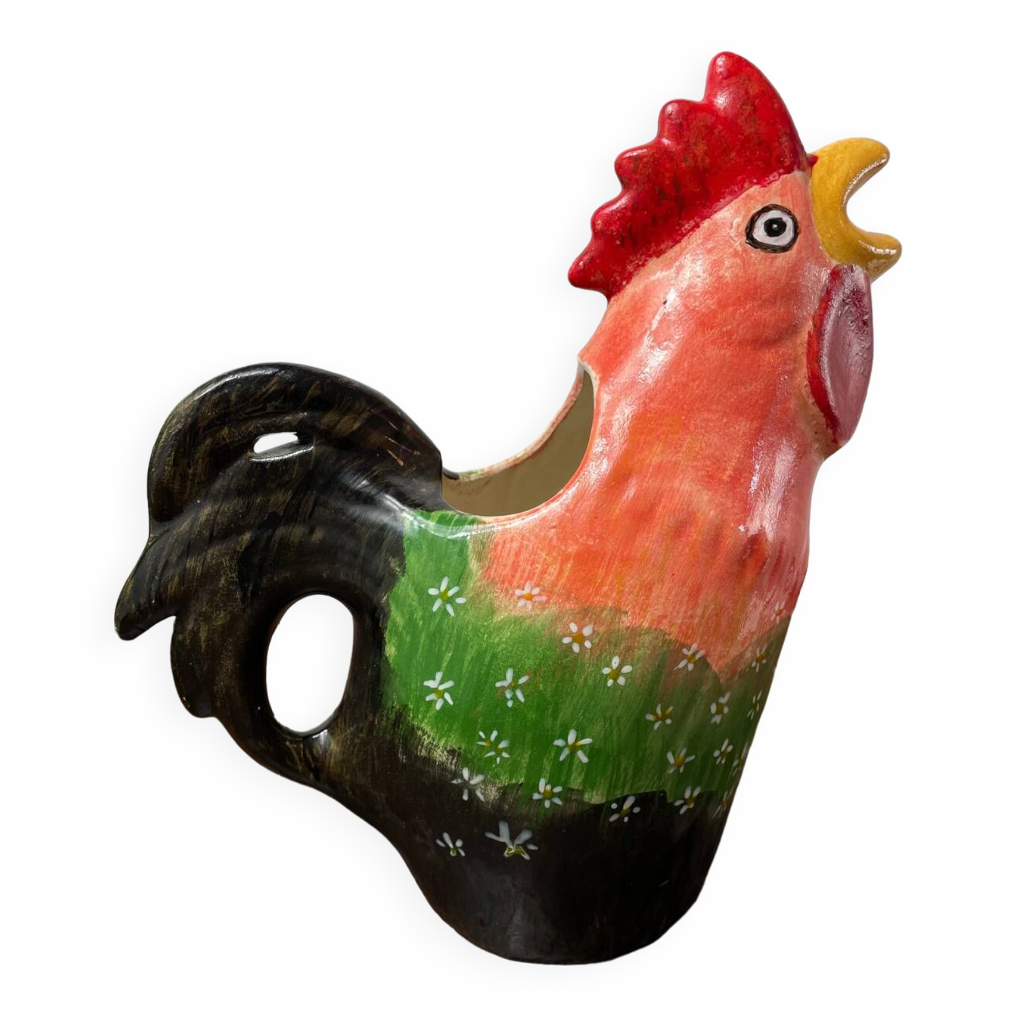 Ceramic rooster pitcher