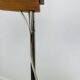 Eyeball floor lamp by Temde Leuchten, copper metal, teak and chrome, 70s.