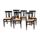 Lot de 6 chaises bistrot noir et bois