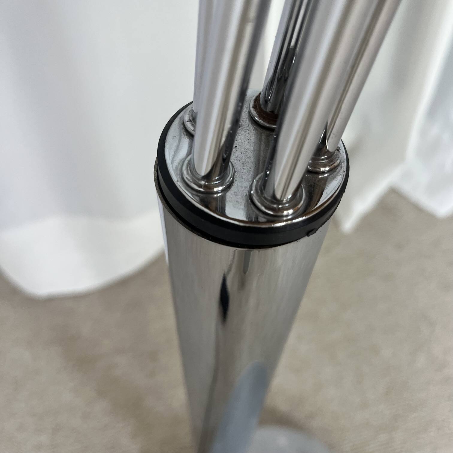 Arc floor lamp with wooden base and 5 lights Agemob MCM style