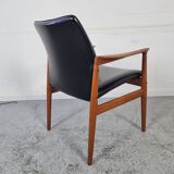 Teak and Skai office chair from Grete Jalk for Glostrup, 60s