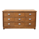 Antique workshop furniture with 9 solid wood drawers.