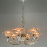 Venetian chandelier in murano glass by seguso circa 1950